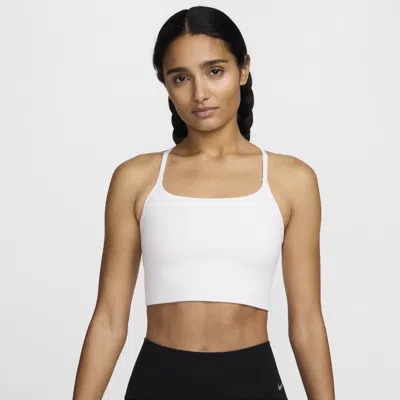Nike Women's One Convertible Light-support Lightly Lined Longline Sports Bra In White/white/black