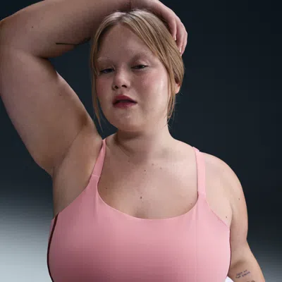 Nike Women's One Convertible Light-support Lightly Lined Sports Bra (plus Size) In Pink