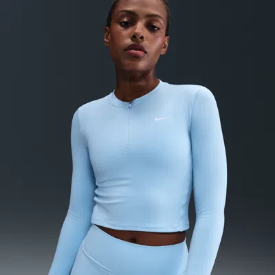 Nike Women's One Dri-fit 1/2-zip Mid Layer In Blue