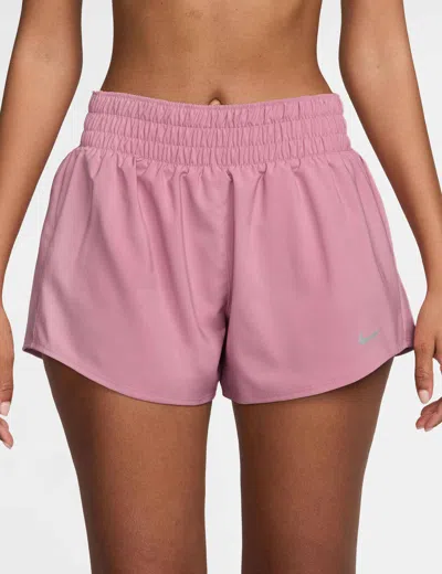 Nike Women's One Dri-fit 3" Brief-lined Shorts In Pink