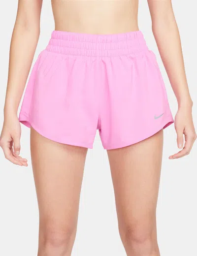 Nike Women's One Dri-fit 3" Brief-lined Shorts In Pink