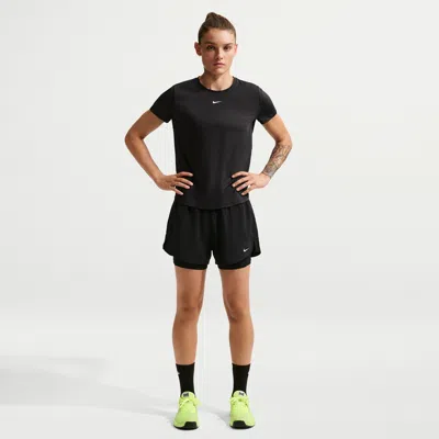 Nike One Dri-fit High-waisted 3-inch 2-in-1 Shorts In Black