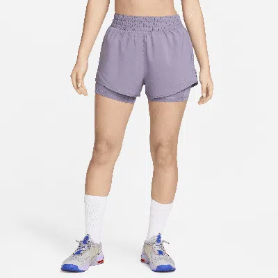 Nike Women's One Dri-fit High-waisted 3" 2-in-1 Shorts In Purple