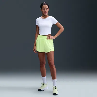 Nike Women's One Dri-fit High-waisted 3" 2-in-1 Shorts In Yellow