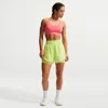 Nike Women's One Dri-fit High-waisted 3" 2-in-1 Shorts In Yellow