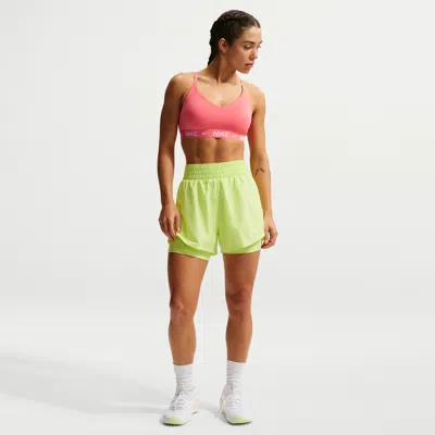 Nike One Dri-fit High-waisted 3-inch 2-in-1 Shorts In Yellow