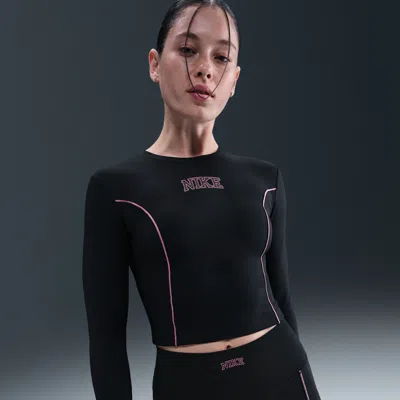 Nike Women's One Dri-fit Long-sleeve Top In Black
