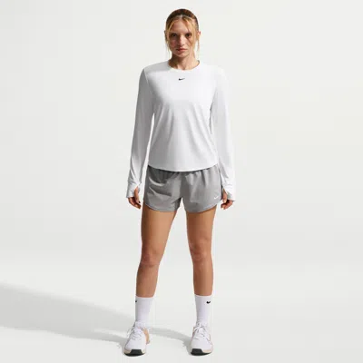 Nike Women's One Dri-fit Mid-rise 3" Brief-lined Shorts In Gray