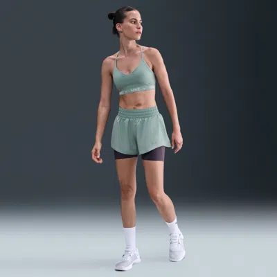 Nike Women's One Dri-fit Mid-rise 3" Brief-lined Shorts In Green