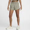 Nike Women's One Dri-fit Mid-rise 3" Brief-lined Shorts In Light Army/reflective Silv