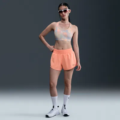 Nike Women's One Dri-fit Mid-rise 3" Brief-lined Shorts In Orange