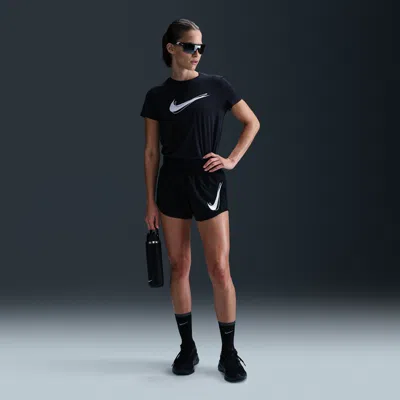 Nike Women's One Dri-fit Mid-rise Brief-lined Running Shorts In Black
