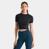 Nike Women's One Fitted Dri-fit Short-sleeve Top In Black/white