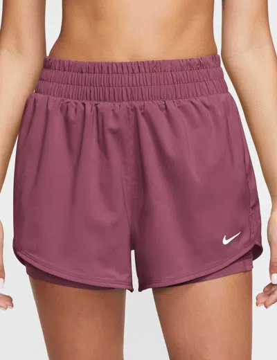 Nike Women's One Dri-fit 2-in-1 Shorts In Burgundy