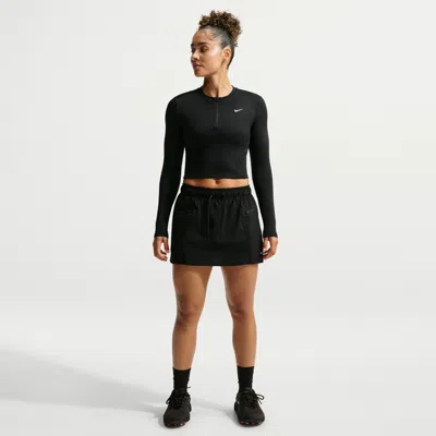 Nike Women's One Dri-fit 2-in-1 Woven Skort In Black