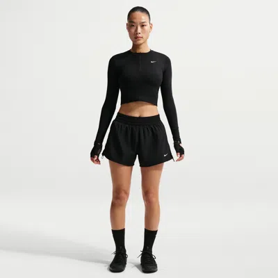 Nike Women's One Dri-fit Brief-lined High-waisted 5" Shorts In Black
