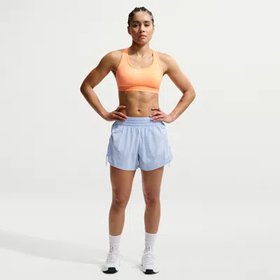 Nike Women's One Dri-fit Brief-lined High-waisted 5" Shorts In Blue