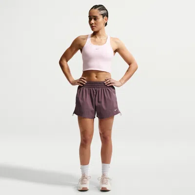 Nike Women's One Dri-fit Brief-lined High-waisted 5" Shorts In Purple