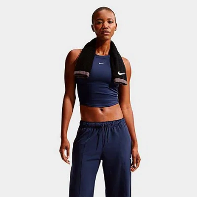 Nike Women's One Dri-fit Cropped Tank Top In Blue