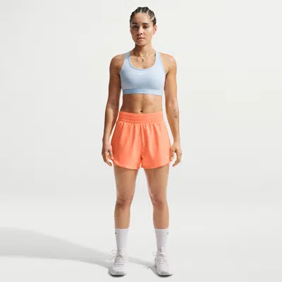 Nike Women's One Dri-fit High-waisted 3" 2-in-1 Shorts In Orange