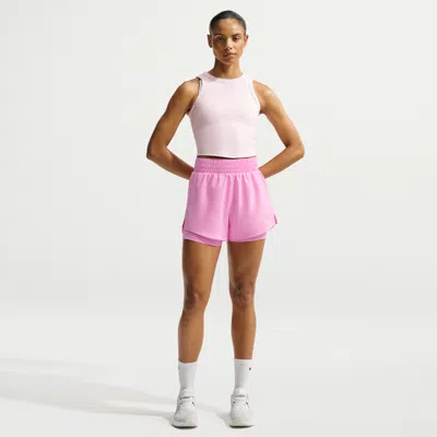 Nike Women's One Dri-fit High-waisted 3" 2-in-1 Shorts In Pink
