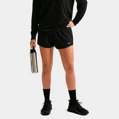 Nike Women's One Dri-fit Mid-rise 3" Brief-lined Shorts In Black