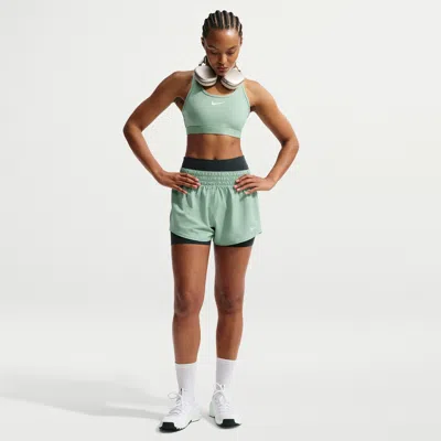 Nike Women's One Dri-fit Mid-rise 3" Brief-lined Shorts In Green