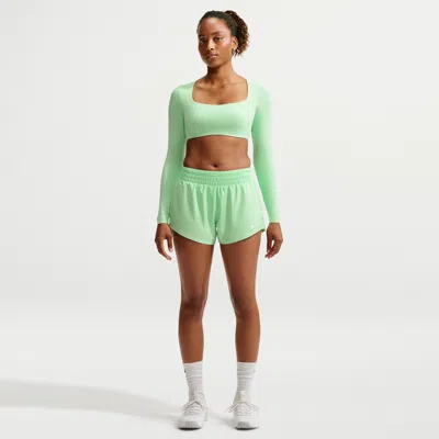 Nike Women's One Dri-fit Mid-rise 3" Brief-lined Shorts In Green