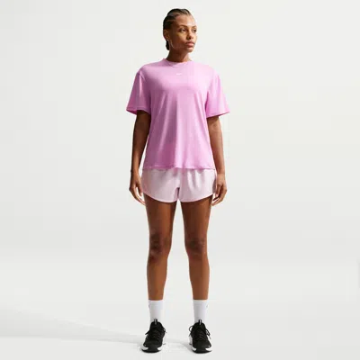 Nike Women's One Dri-fit Mid-rise 3" Brief-lined Shorts In Pink