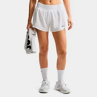 Nike Women's One Dri-fit Mid-rise 3" Brief-lined Shorts In White