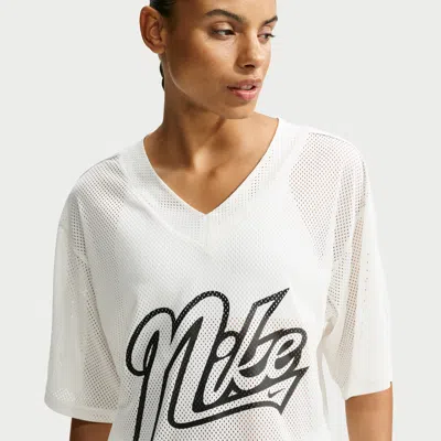 Nike Women's One Dri-fit Oversized Short-sleeve Top In White
