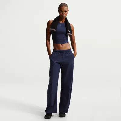 Nike Women's One Dri-fit Woven Wide-leg Pants In Blue