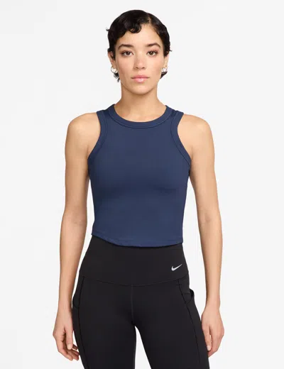 Nike Women's One Fitted Dri-fit Cropped Tank Top In Blue