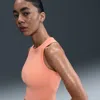 Nike Women's One Fitted Dri-fit Cropped Tank Top In Orange
