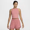 Nike Women's One Fitted Dri-fit Cropped Tank Top In Pink