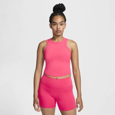 Nike Women's One Fitted Dri-fit Cropped Tank Top In Pink