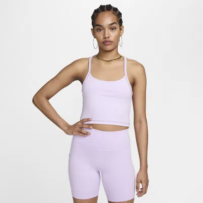 Nike Women's One Fitted Dri-fit Cropped Tank Top In Purple