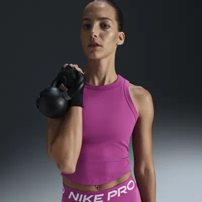 Nike Women's One Fitted Dri-fit Cropped Tank Top In Purple