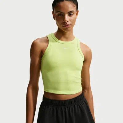 Nike Women's One Fitted Dri-fit Cropped Tank Top In Yellow