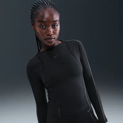 Nike Women's One Fitted Dri-fit Long-sleeve Top In Black