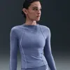 Nike Women's One Fitted Dri-fit Long-sleeve Top In Blue