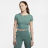 Nike Women's One Fitted Dri-fit Short-sleeve Cropped Top In Green