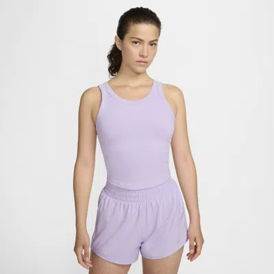 Nike Women's One Fitted Dri-fit Strappy Cropped Tank Top In Purple