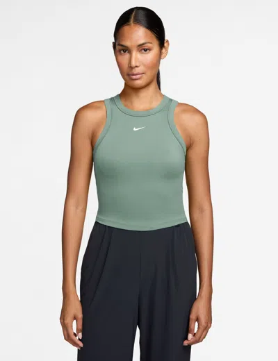 Nike Women's One Fitted Dri-fit Cropped Tank Top In Green