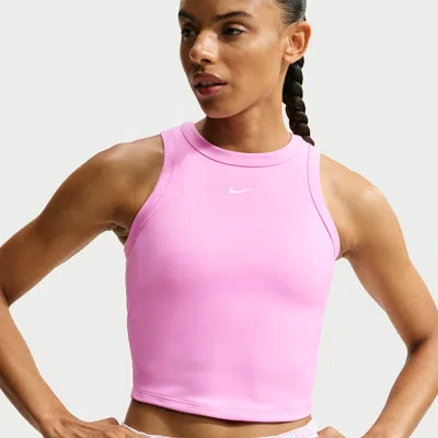 Nike Women's One Fitted Dri-fit Cropped Tank Top In Pink