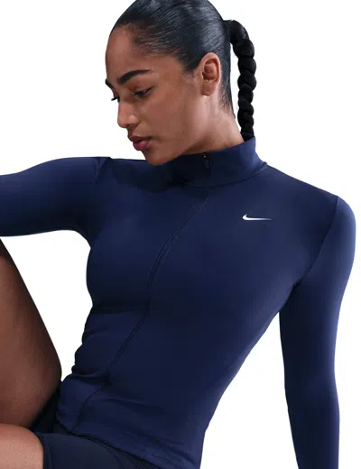Nike Women's One Fitted Dri-fit Full-zip Jacket In Blue