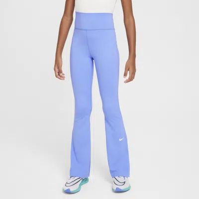 Nike Kids' Women's One Girls' Dri-fit Flared Leggings In Blue