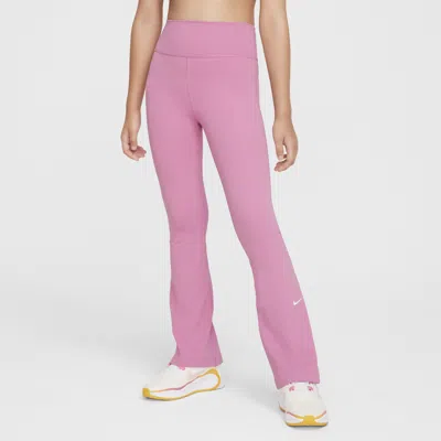 Nike Women's One Girls' Dri-fit Flared Leggings In Mgcfmg,whi
