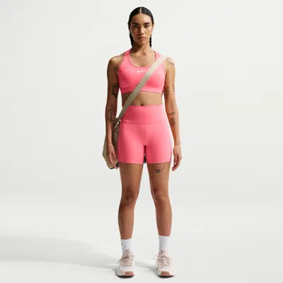 Nike Women's One High-waisted 5" Biker Shorts In Pink