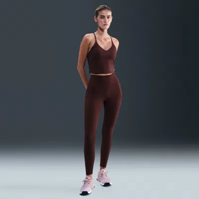 Nike Women's One High-waisted 7/8 Leggings With Pockets In Brown